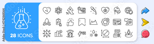 Atom, Quickstart guide and Meditation eye line icons. Interest rate, AI generate, Inflation icons. Pack of Augmented reality, Biometric security, Chemistry pipette icon. Vector