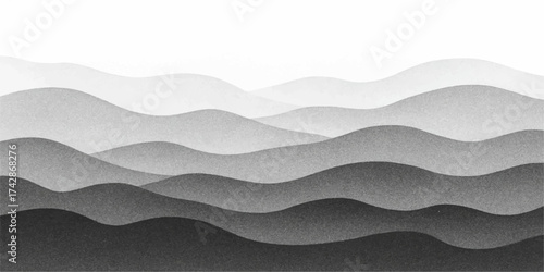 Abstract wavy background vector illustration of blue mountain peaks in morning mist