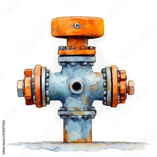 Conduit Bender, watercolor vector, isolated on a white background.