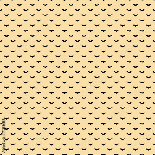 Halloween seamless pattern Bats on creamy background spooky spirit autumn holiday Vector illustration