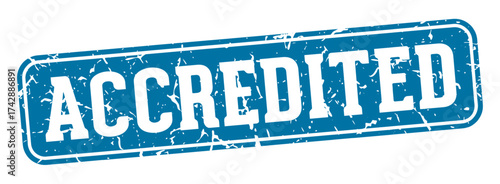 accredited rectangular sign. accredited stamp