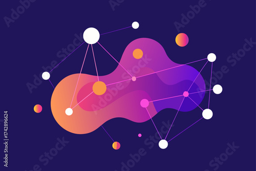 Vector illustration of an abstract floral pattern for a baby shower card