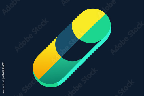 Vector illustration of a colorful pencil on an abstract background with a concept of healthy drug care and chemistry