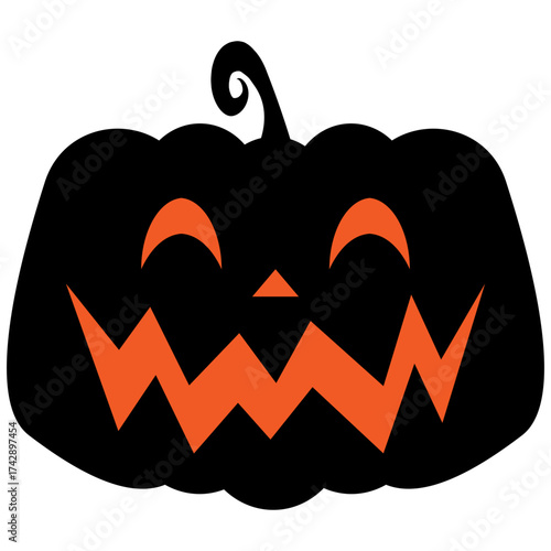 halloween ornaments pumpkin scary face illustration vector 
