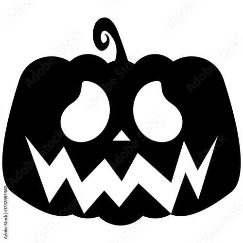 halloween ornaments pumpkin scary face illustration vector 