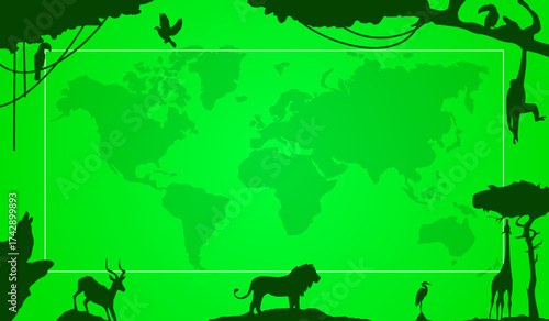 Vector Illustration Copy Space Background World Animal Day