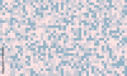 Abstract pixel art background.  Soft pastel blue and pink mosaic creates a calming, digital texture. Perfect for website banners, app interfaces, or modern design projects.