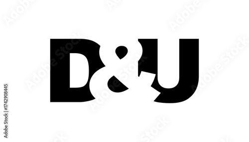DU logo design in bold style. Black white identity symbol. Modern typography emblem. Corporate branding icon.