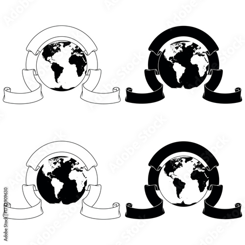 Planet Earth with Ribbon