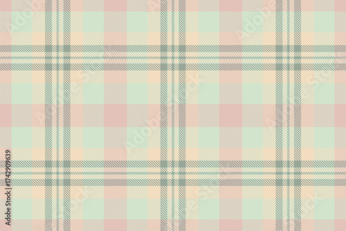 Soft pastel plaid seamless pattern. Classic check textile design for backgrounds, apparel, wrapping. A versatile, calming design for various creative projects.