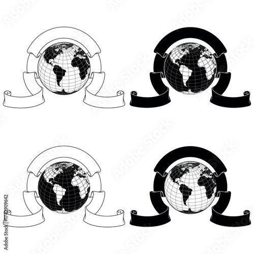 Planet Earth with Ribbon