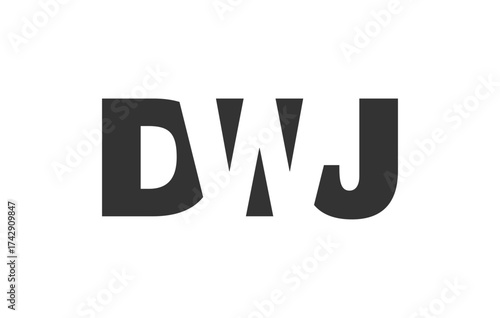 DWJ logo design. Initial letter D W J bold font style for tech startups, consulting, corporate branding. Creative company name, headlines typography identity, trendy logotype.