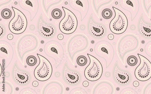 Paisley contemporary by ethereal cool. Sample arabic henna material. Image complexity on repeat geometric.