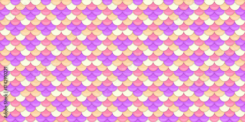 Elegant pastelcolored fish scale pattern.  Perfect for backgrounds, textures, or whimsical designs.  This seamless repeating pattern evokes a sense of dreamy femininity and playful sophistication.