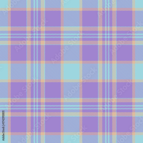 Pastel plaid pattern. Seamless texture with a gentle, calming vibe. Ideal for backgrounds, textiles, or stylish design projects. Versatile and eyecatching.