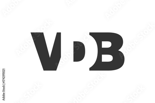 VDB logo design. Initial letter V D B bold font style for tech startups, consulting, corporate branding. Creative company name, headlines typography identity, trendy logotype.