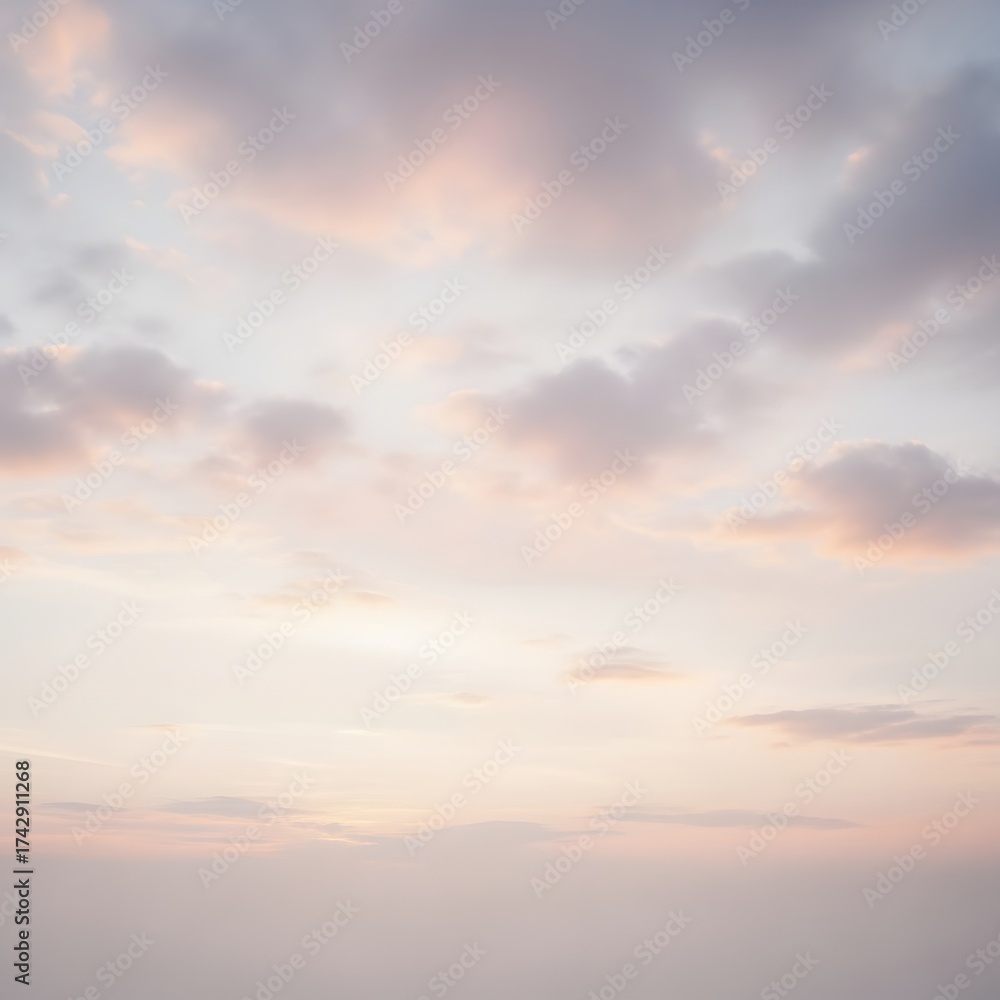 Obraz premium Soft clouds in pastel colors during a gentle sunset