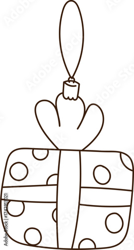 Gift Box with Ornament Outline