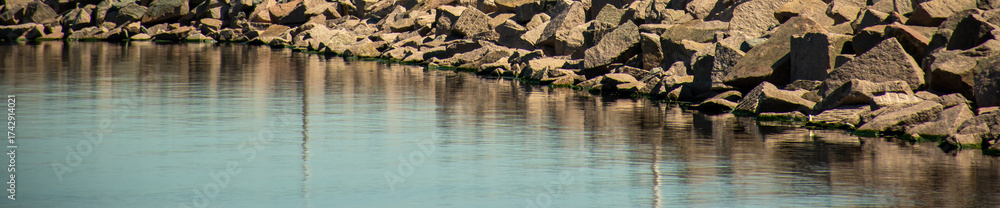 Fototapeta premium reflections of the rocks in the water 