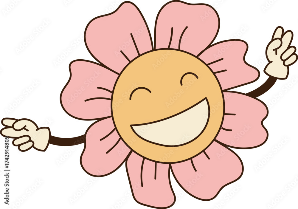 Fototapeta premium Smiling Flower with Peace Hands