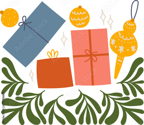 Gifts and Ornaments Christmas Poster Banner