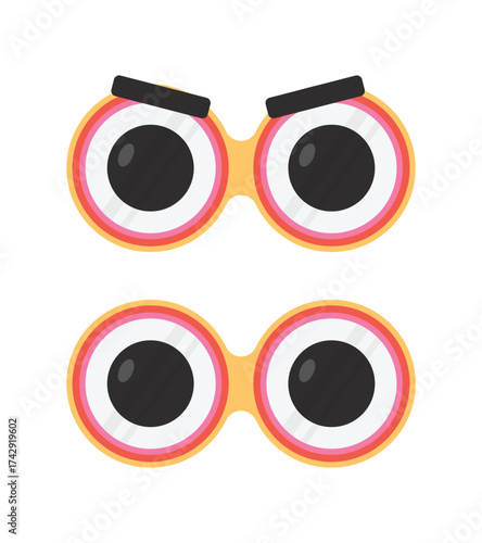 Illustration binocular with eyebrow unique design