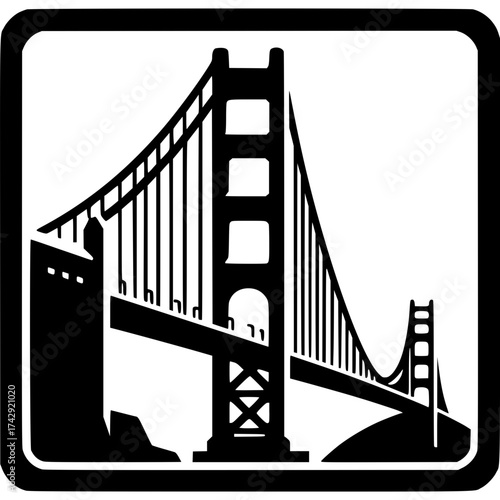Golden Gate Bridge Icon Vector