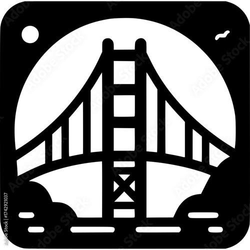 Golden Gate Bridge Icon Vector