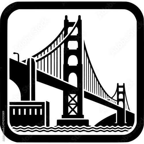 Golden Gate Bridge Icon Vector