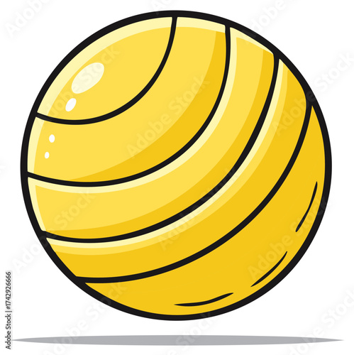 Yellow exercise ball illustration for fitness and wellness activities