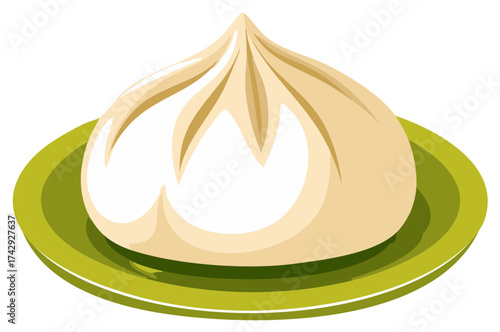 Asian Dumpling on Plate Serving Asian Cuisine Food Design Fresh Cuisine Art