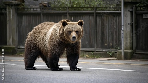 街中に現れたヒグマ