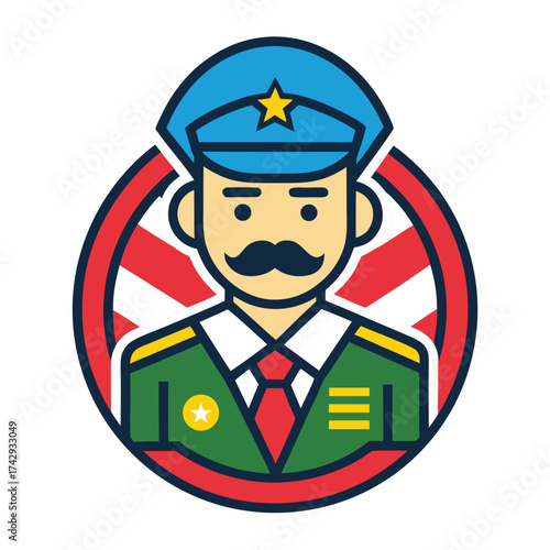 Veterans Colourful vector Icon illustration