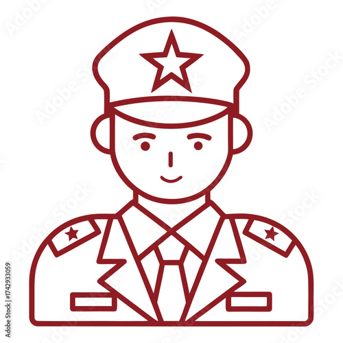 Veterans Outline vector icon illustration