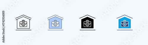 Home Office Outline Icon Illustration Vector