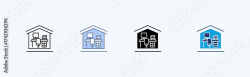 Working Area Outline Icon Illustration Vector