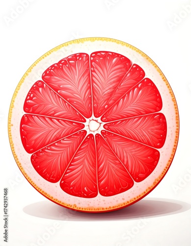 Grapefruit slice, detailed