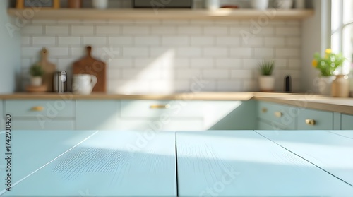 Bright modern kitchen interior bathed in soft sunlight with a clean, inviting aesthetic perfect for culinary content and lifestyle features.