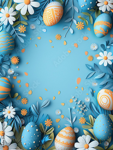 easter egg card design in paper style
