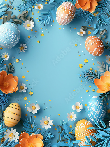 easter egg card design in paper style