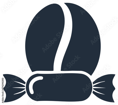 Dark chocolate wrapped coffee bean logo icon gourmet dessert food
