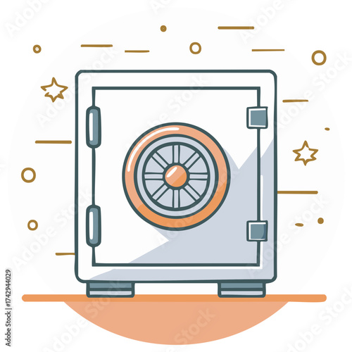 Secure metal safe with combination lock dial for protection of valuables