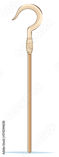 Ancient Pharaoh's Crook Symbol of Power and Authority Vector Illustration