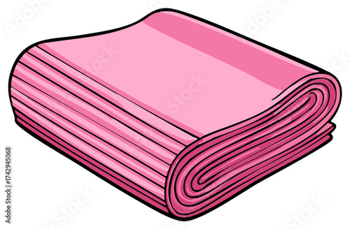 Pink stacked paper towels illustration