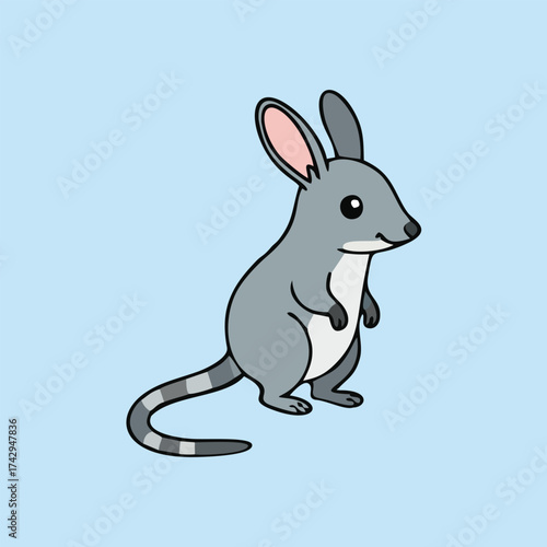 Australian endemic animals Bilby vector illustration