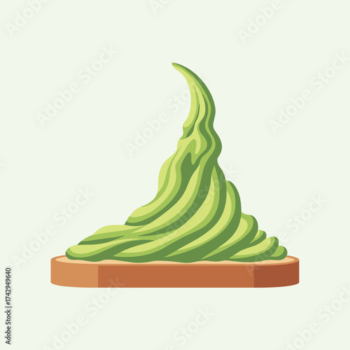 Delicious avocado toast with creamy green spread on a wooden base.