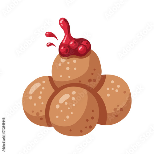 Delicious Arancini Balls Topped with Red Sauce Illustration.