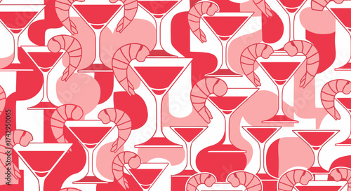 Shrimp Cocktail Martini Pattern.