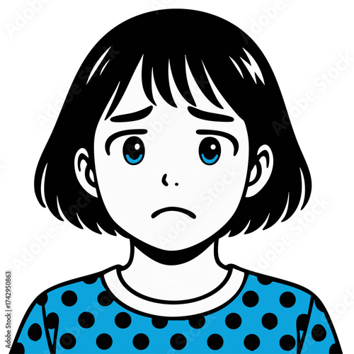 漫画イラスト女性困る