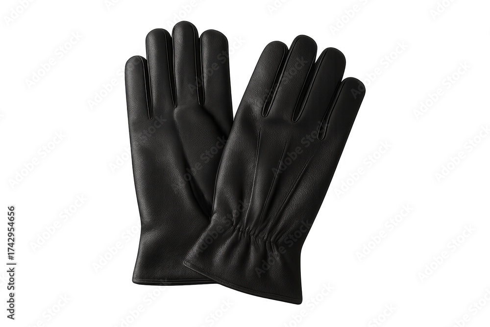 Obraz premium Stylish pair of black leather gloves protecting hands